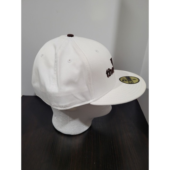 The Bay Golden Warriors New Era WHITE AND BROW Fitted 8" Baseball Cap Hat - Picture 4 of 9